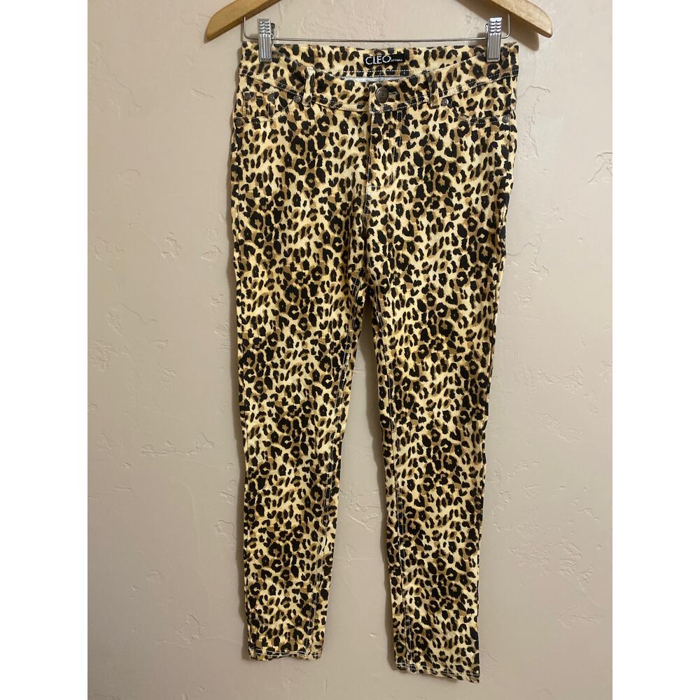 Cleo Apparel Animal Print Pants Womens Medium Jeggings Leopard Print